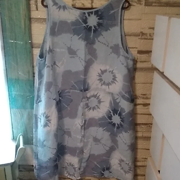 Eileen Fisher Blue Tie-Dye Midi Dress - Picture 4 of 5
